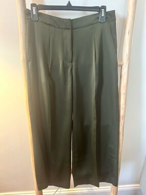 Nanette Lepore Olive Wide-Leg Dress Pants